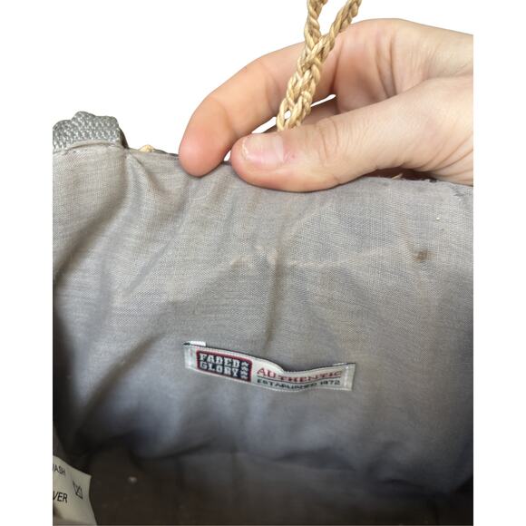 Seashell Charm Straw Handbag | Upcycled Handmade Vintage Faded Glory Purse - Picture 8 of 9